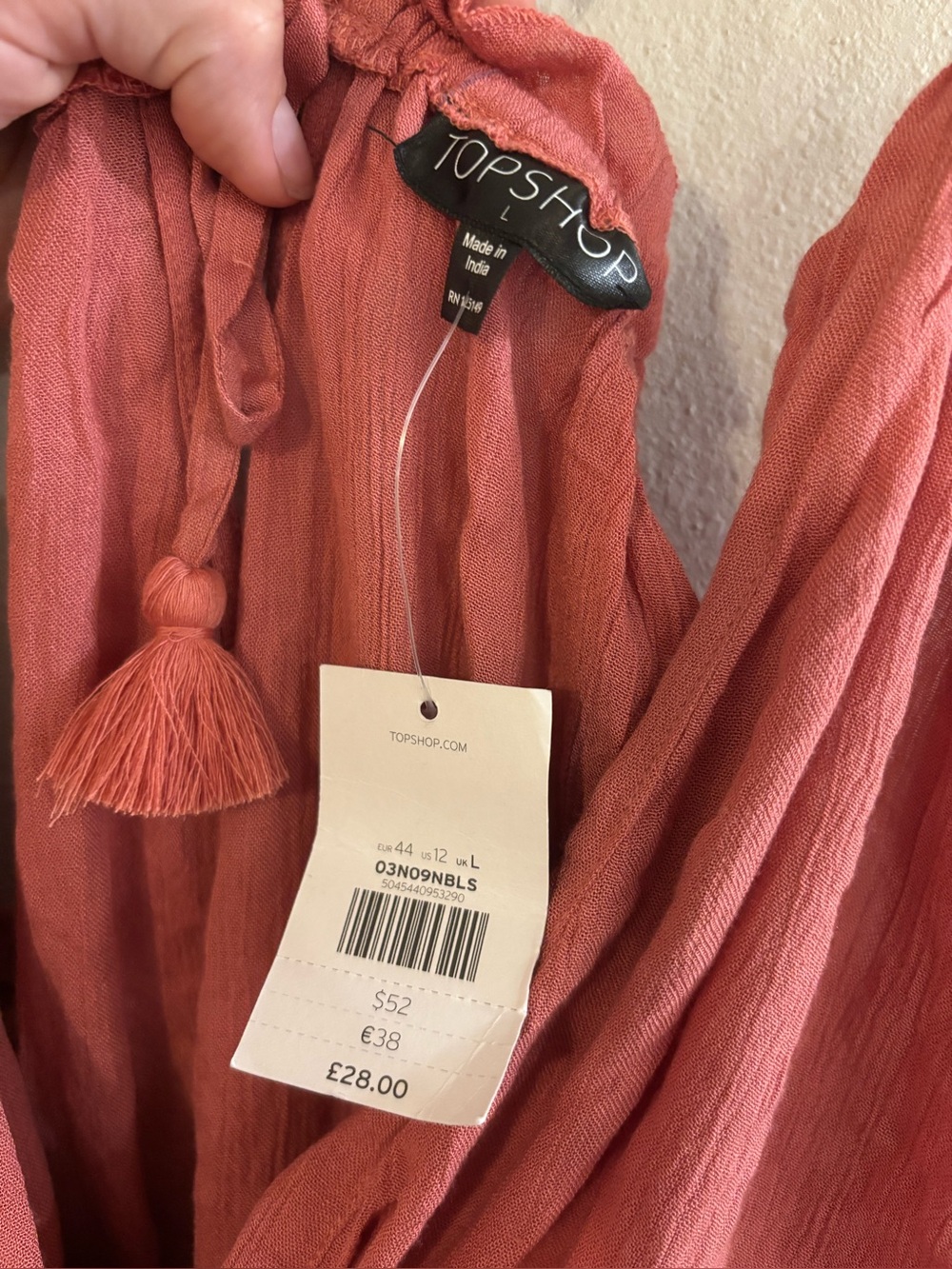 Topshop Dusty Rose Shoulder Tie Romper - Picture 3 of 4